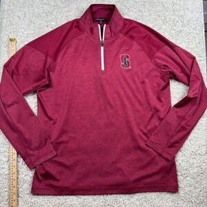 Champion Elite‎ Stanford University Quarter Zip Mens XL Burgundy Excellent NCAA
